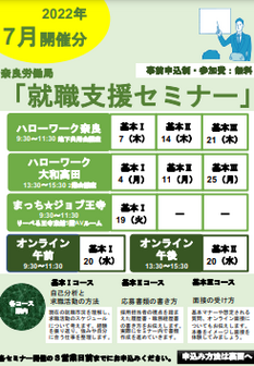 就職支援セミナー 奈良労働局