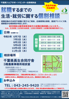 就職するまでの生活・就労に関する個別相談