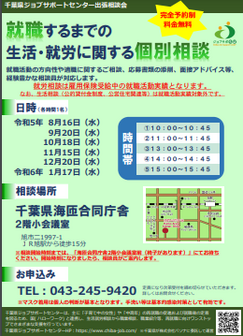 就職するまでの生活・就労に関する個別相談