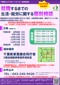 就職するまでの生活・就労に関する個別相談