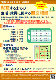 就職するまでの生活・就労に関する個別相談