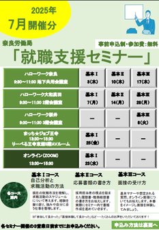就職支援セミナー　奈良労働局