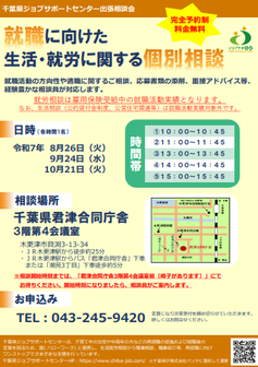 就職するまでの生活・就労に関する個別相談
