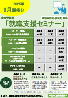 就職支援セミナー　奈良労働局