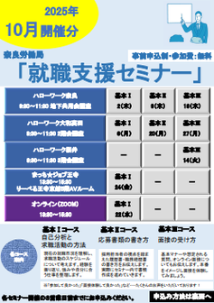 就職支援セミナー　奈良労働局