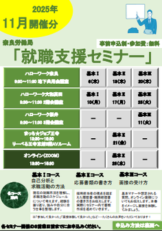 就職支援セミナー　奈良労働局