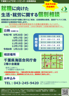 就職するまでの生活・就労に関する個別相談