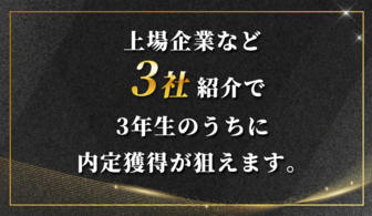 上場企業など３社紹介で３年生のうちに内定獲得が狙えます。