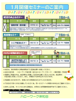 わかもの就職応援セミナー　ハローワーク岸和田