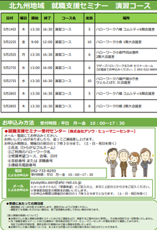 【福岡労働局主催】就職支援セミナー　北九州地域