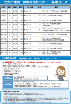 【福岡労働局主催】就職支援セミナー　北九州地域