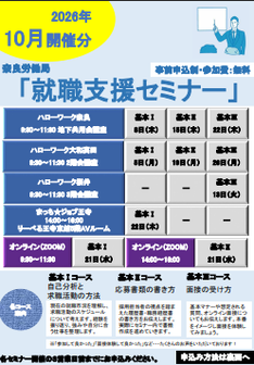 就職支援セミナー　奈良労働局