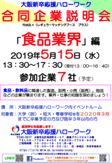 合同企業説明会　大阪新卒応援ハローワーク