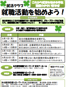 就活クラブ みえ新卒応援ハローワーク