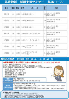 【福岡労働局主催】就職支援セミナー 筑豊地域