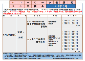 ミニ面接会　ハローワーク横須賀