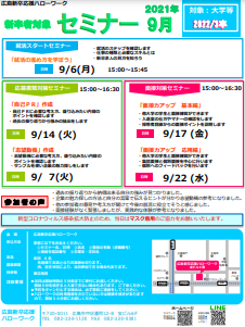 就活スタートセミナー　広島新卒応援ハローワーク