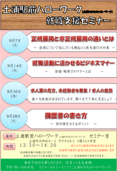 土浦わかものハローワーク就職支援セミナー