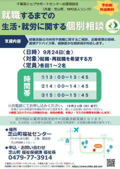 就職するまでの生活・就労に関する個別相談