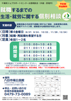 就職するまでの生活・就労に関する個別相談