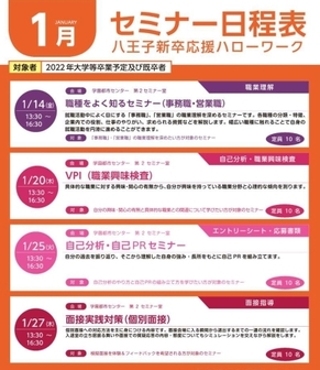 就職支援セミナー 八王子新卒応援ハローワーク
